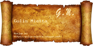 Gulis Mietta névjegykártya